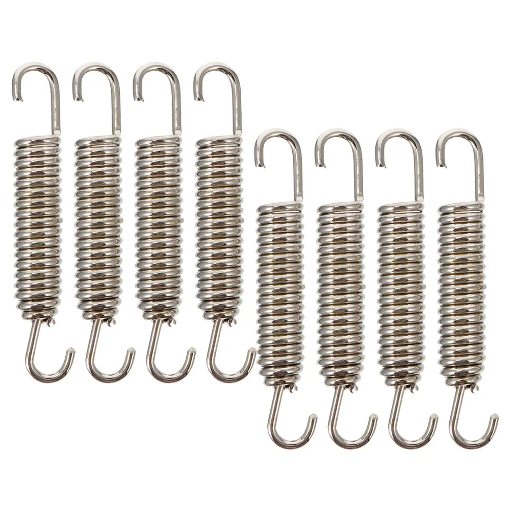 

8 Pcs Exhaust Pipe Spring Stainless Steel 65mm Motorcycle Modified Hooks Springs Muffler Springs Hook Vibration Reduction High