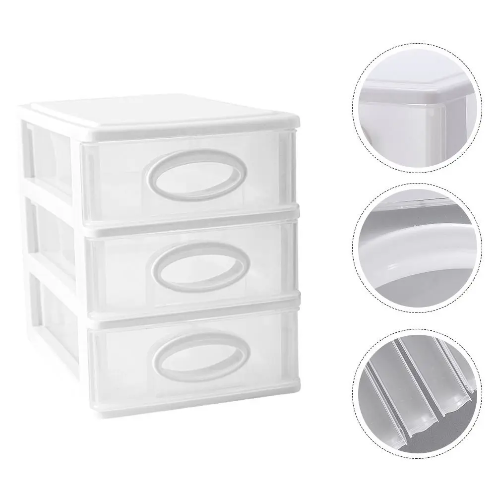 1pc Desktop Storage Box Multilayer Plastic Organizer For Home Office Stackable Drawer Cabinet Dustproof Moistureproof