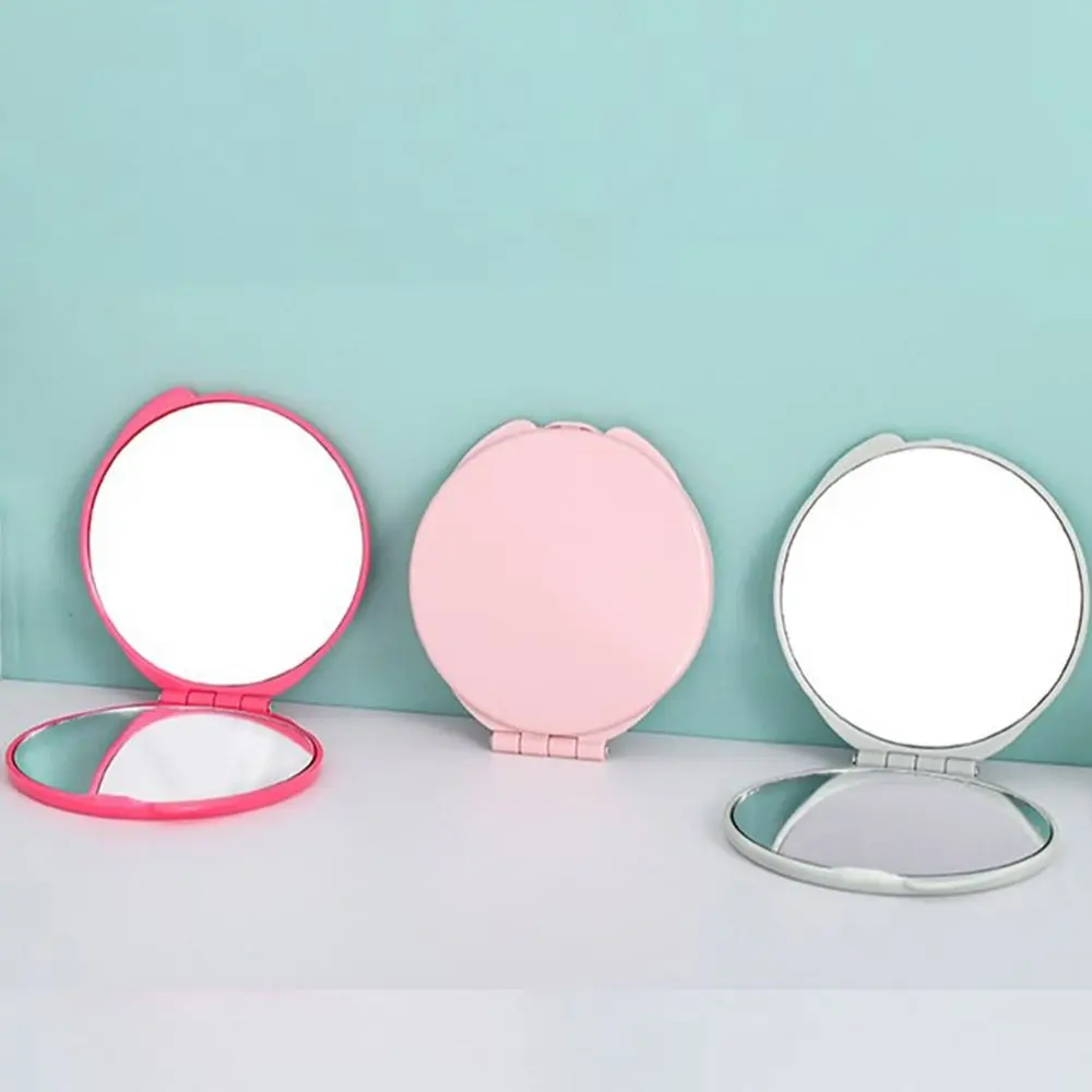 Double-sided Flip Cover Mirror Fashion Non-slip Mini Round Folding Mirror Cute DIY Handheld Dressing Mirror Cosmetic