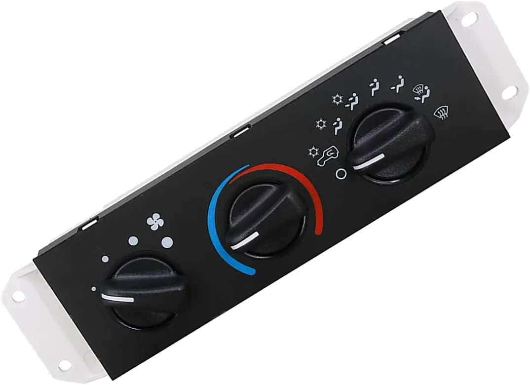 Heater Control with Blower Motor Switch 55037473AB for Jeep TJ 1999-2004 Wrangler 1999-2004, Black, Push Button, Rotary, Manual