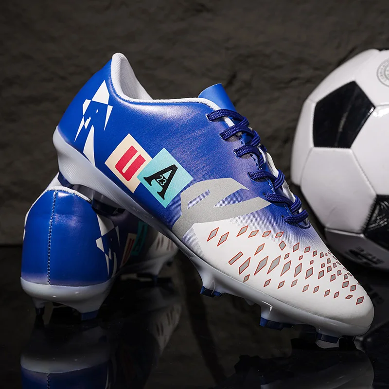 

New Men Football Boots Professional Soccer Shoes Match Long Spikes Outdoor Grass Cleats Futsal Ankle Unisex Training Ultralight
