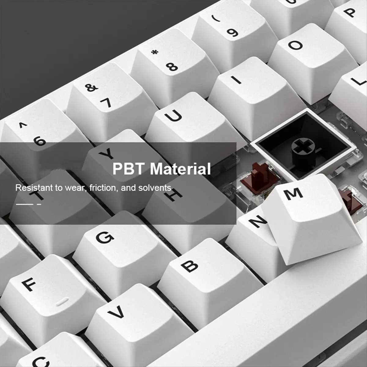 

Stable- 168-Key Big Set Dual Color Key Caps High Content PBT Wear Keycaps Set Cap for Wooting Mechanical Keyboard White