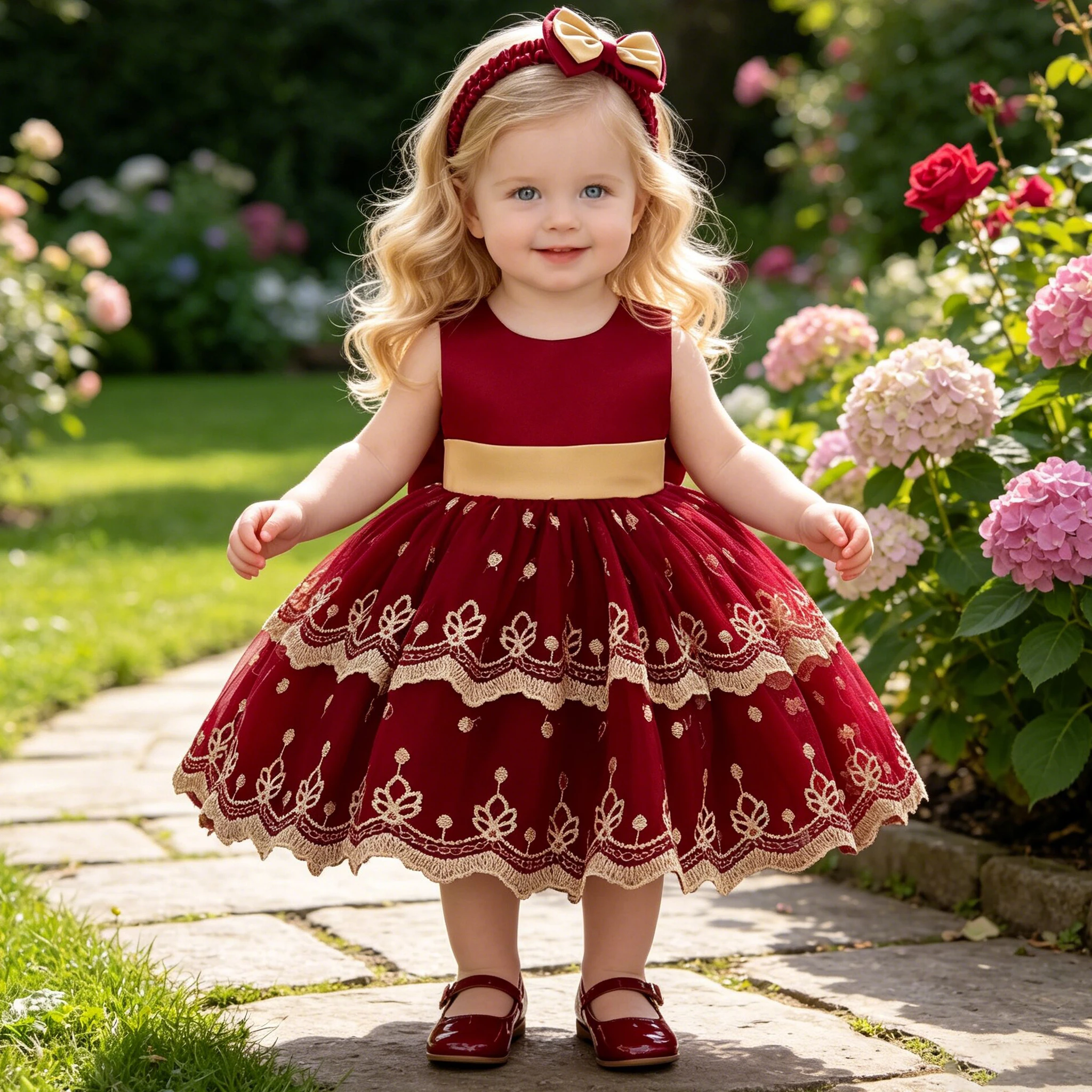 Kleinkind Blumen Party Baby Mädchen Kleid Elegantes Tüll 1. Geburtstag Hochzeit Prinzessinnenkleid für Mädchen Gala Brautjungfern Abschlussball Vestido