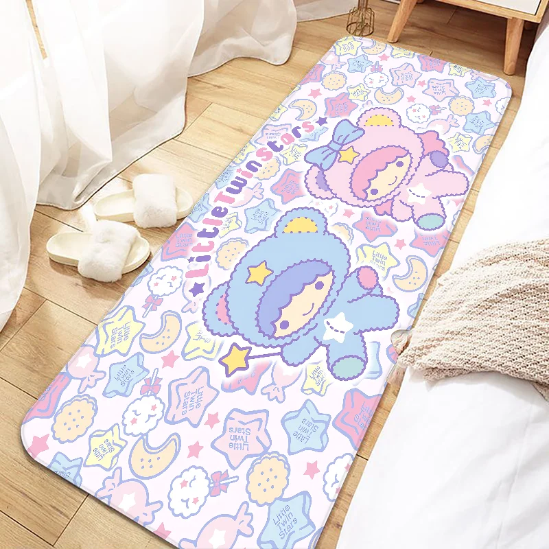 L-Little T-Twin S-Stars Door Mat Entrance Non-slip Doormat Washable Kitchen Carpet Living Room Hallway Rugs Bathroom Bath Door M