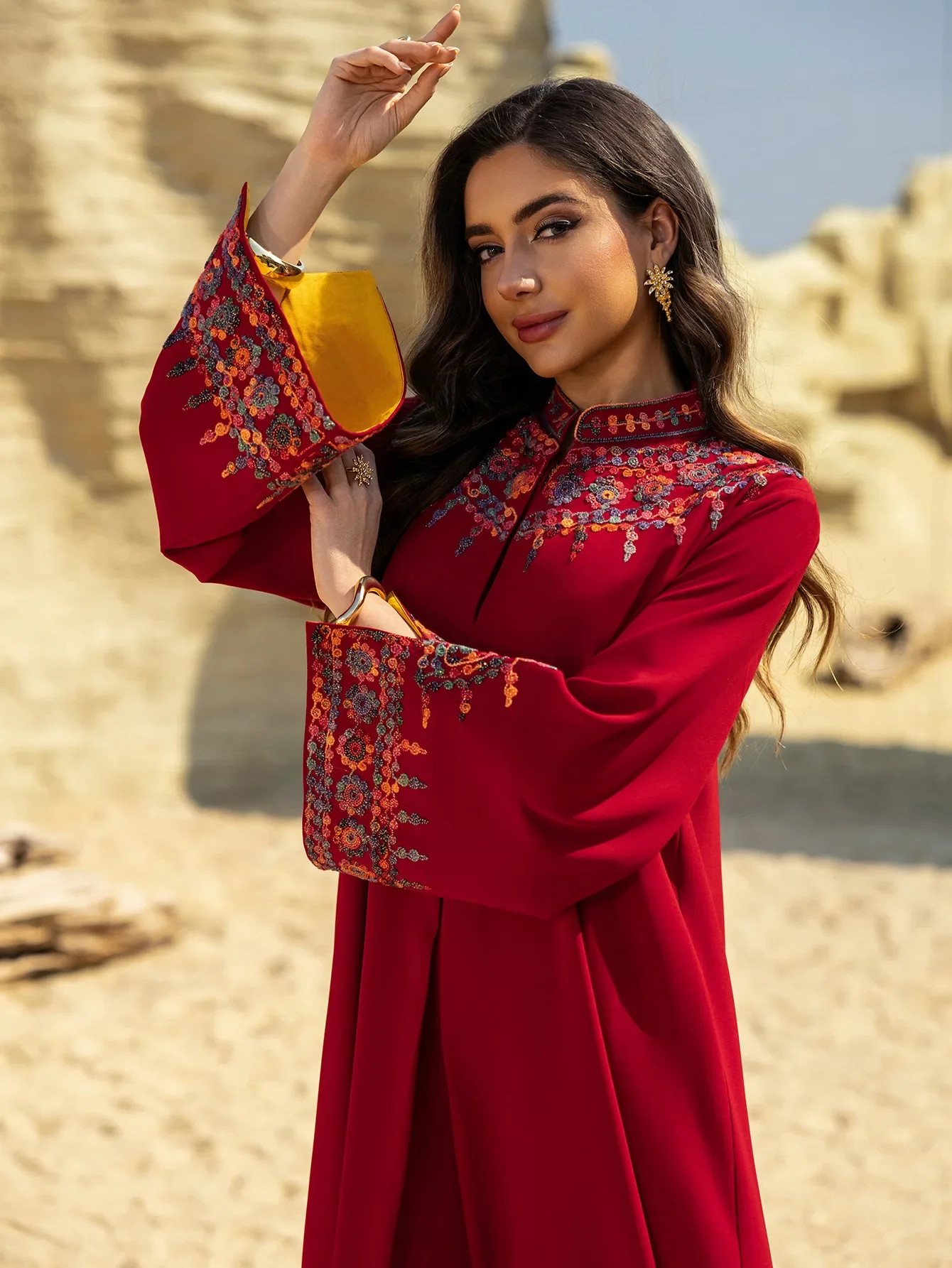 

Eid Ramadan Muslim Dress Embroidery Jalabiya Women Dubai Abaya Turkey Kaftan Islam Clothing Kebaya Caftan Marocain Femme Robe