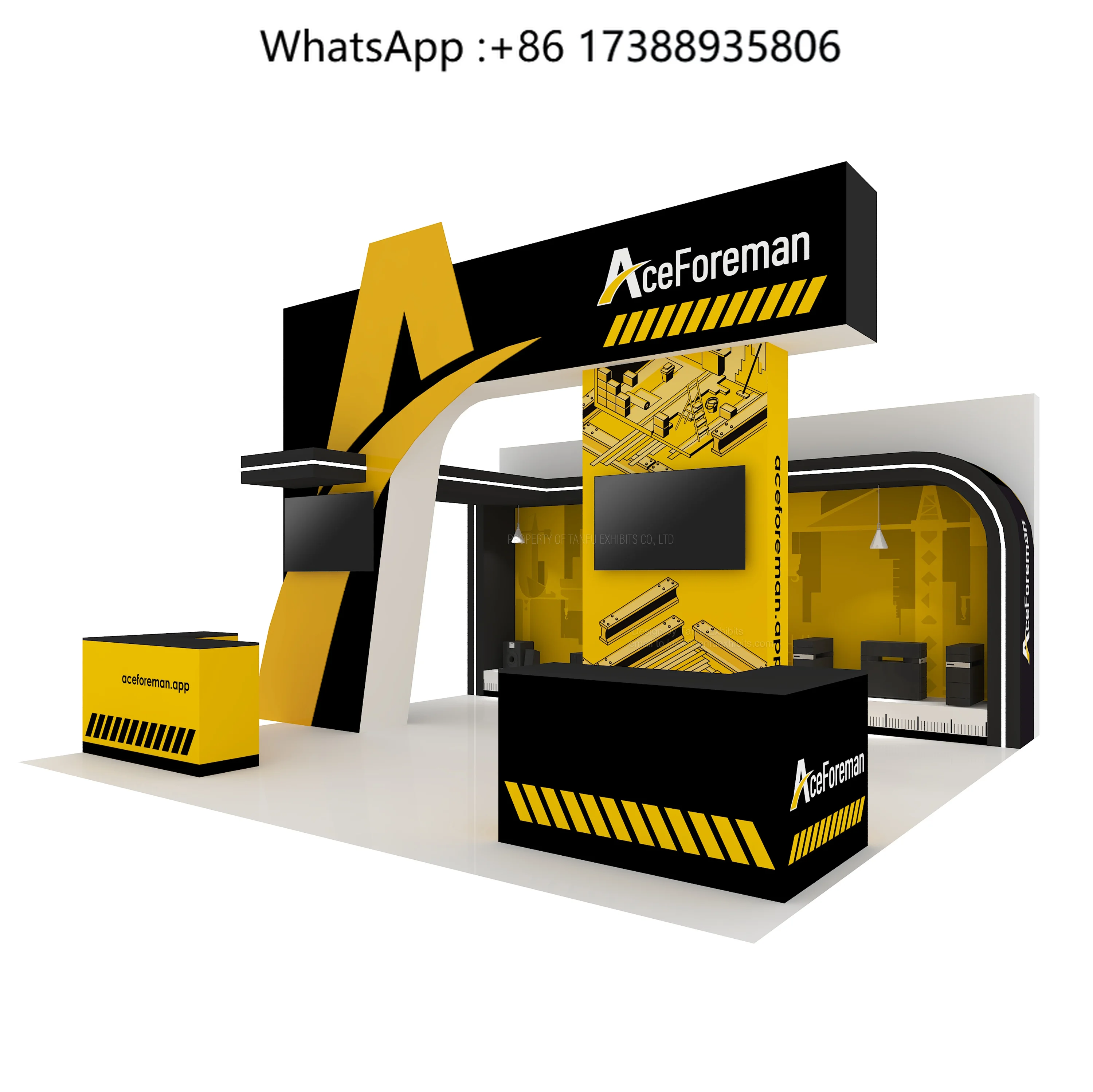 Exhibition Booth Stand Stall 20ft X20ft Modular Aluminum Customizable Easy Assembly Fully Customized Graphics for Trade Shows
