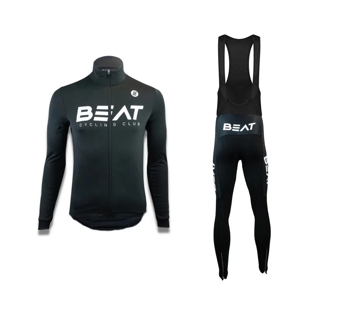 

SPRING SUMMER BEAT CYCLING CLUB TEAM BLACK Cycling Jersey Long Sleeve Bicycle Clothing With Bib PANTS Ropa Ciclismo