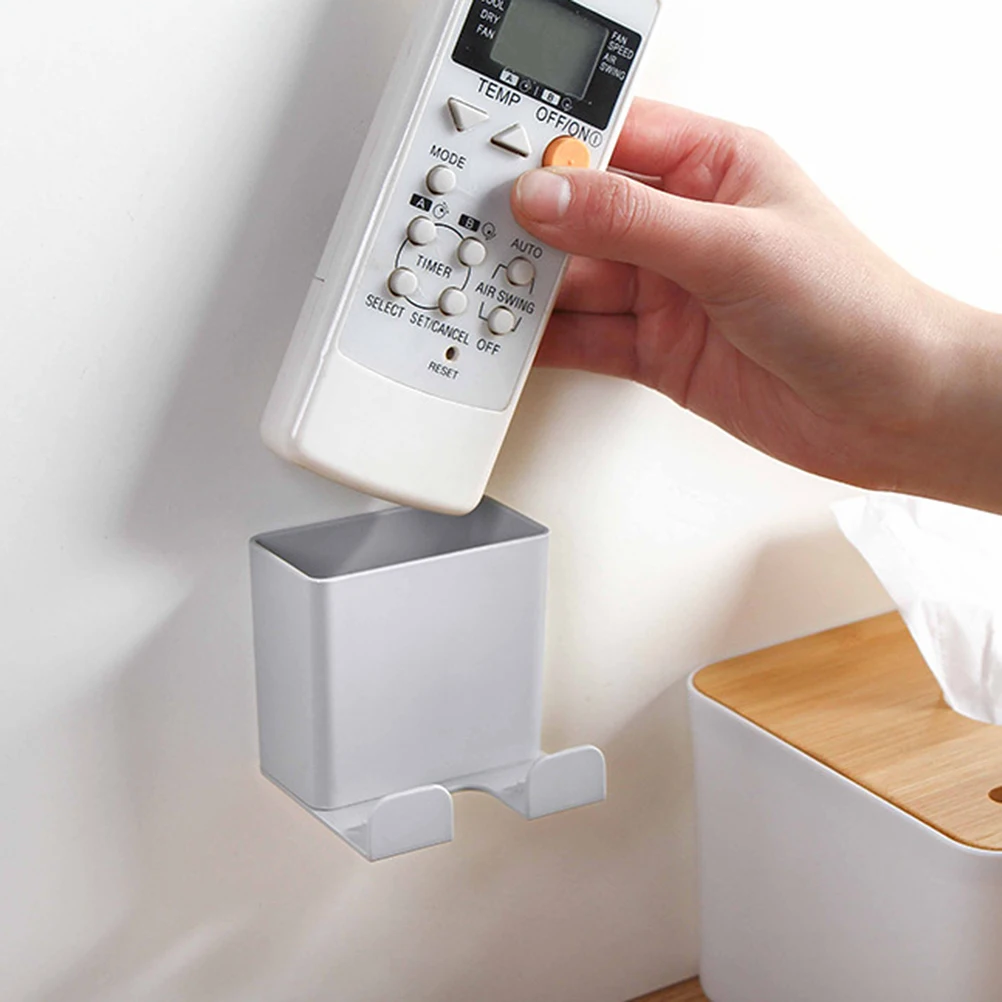 

2 Pcs Remote Control Storage Box Organizer Controller Holder Phone Charging Hanging Media