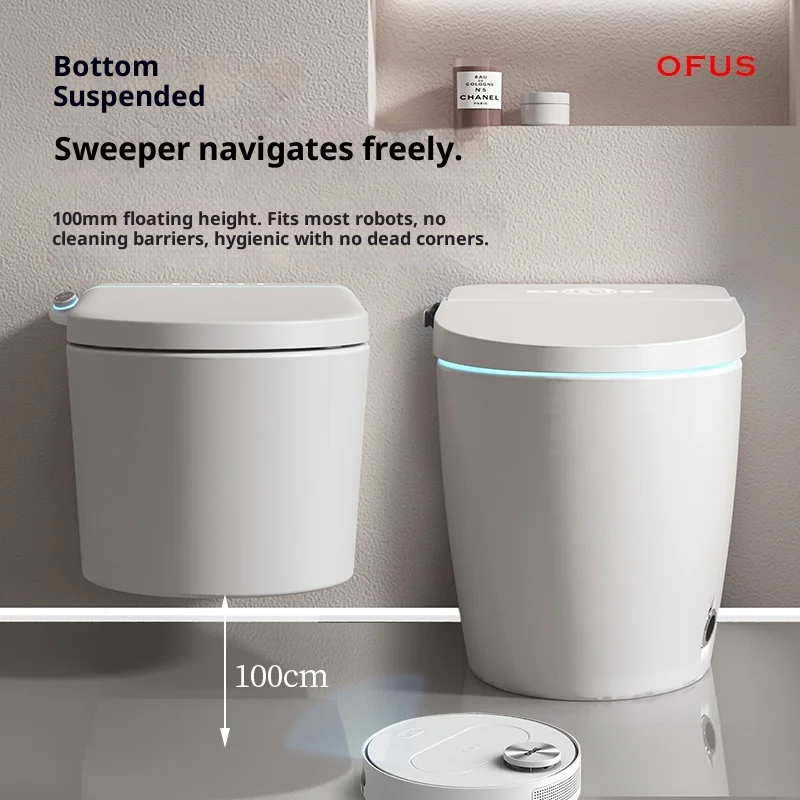 Wall Function Colored Sensor Hung Mounted Automatic Full Black Outlet Mount Closet Intelligent Wc Shaped Electric Toilet