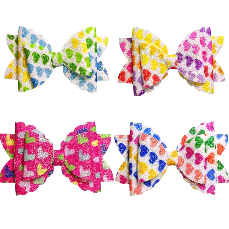 1 Piece 5 Colors Love Bow Tie Barrette Hairpins Clip Ornaments Baby Girl Summer Scrunche Hair Accessories For Women Clothing Set