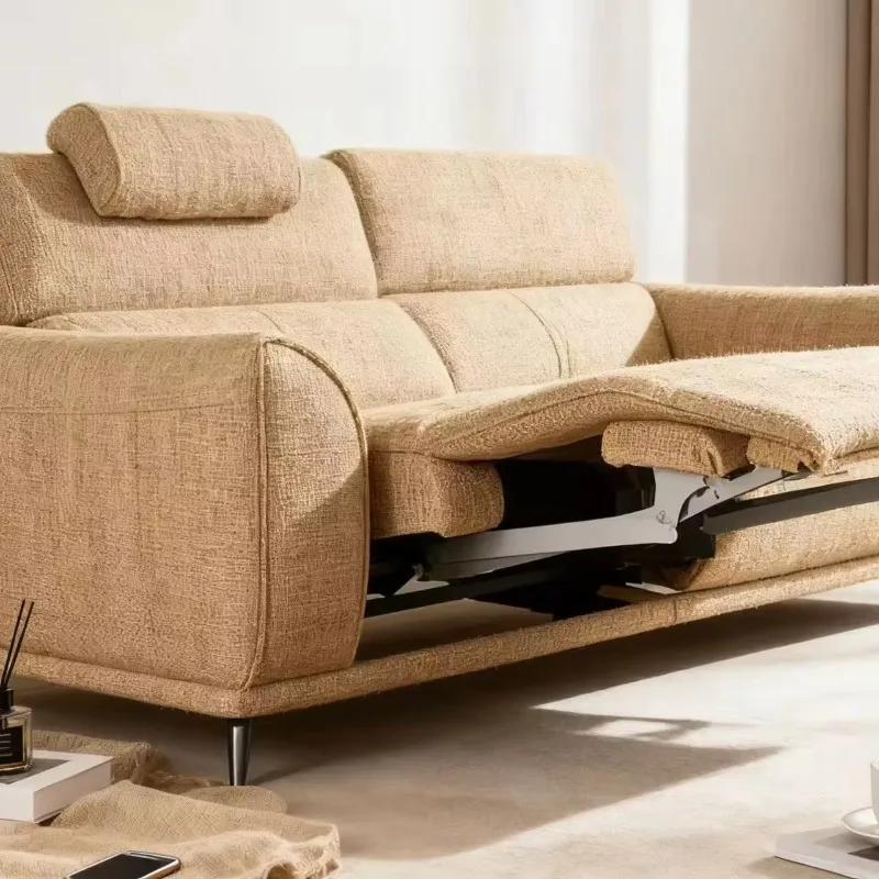 

Electric chaise longue mechanism sofa with metal frame and touch control, modern design for the living room