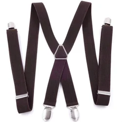 1Pc 2.5*110cm Men Women Suspender Adult 4 Clips Mens Suspenders X Type Elastic Adjustable Strap Wide Braces Work Male Jockstrap