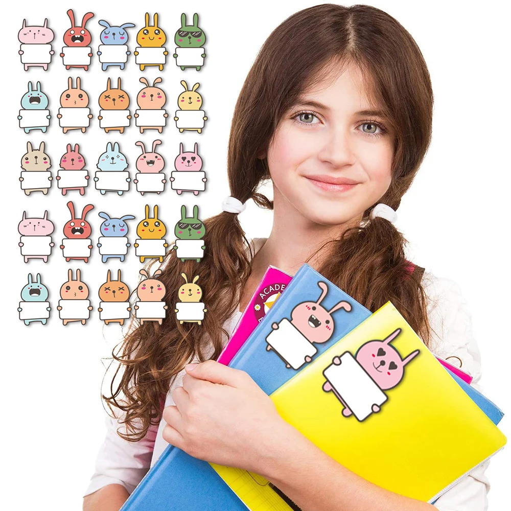 만화 동물 이름 스티커, 학교 용품, 15 가지 디자인, 빈 단어 스티커, 병 라벨 문구, 45-90 개