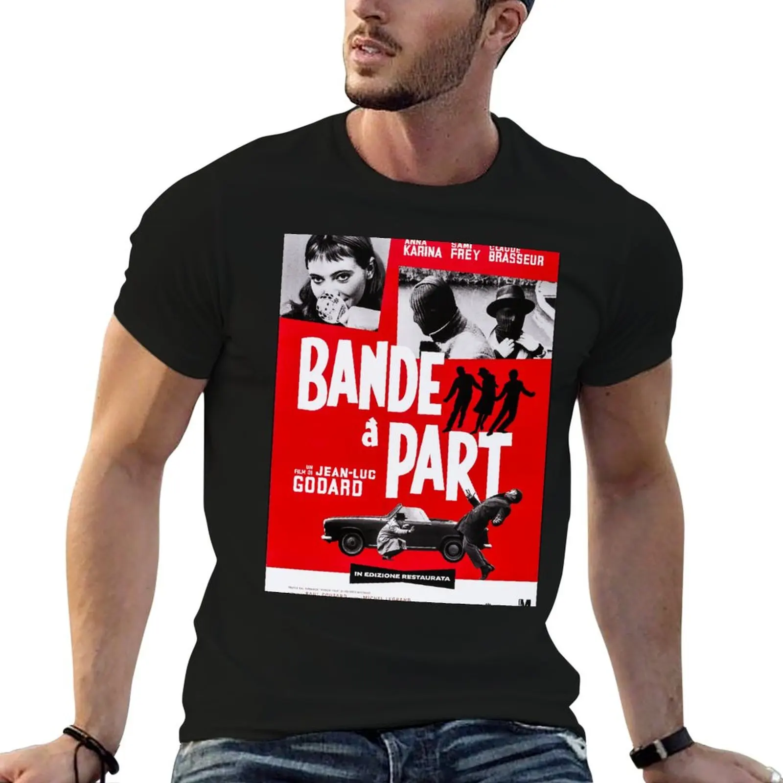 Camiseta Bande A Part - Jean-Luc Godard / Anna Karina / Sami Frey / Brasseur, camisetas para hombre, camiseta gráfica divertida