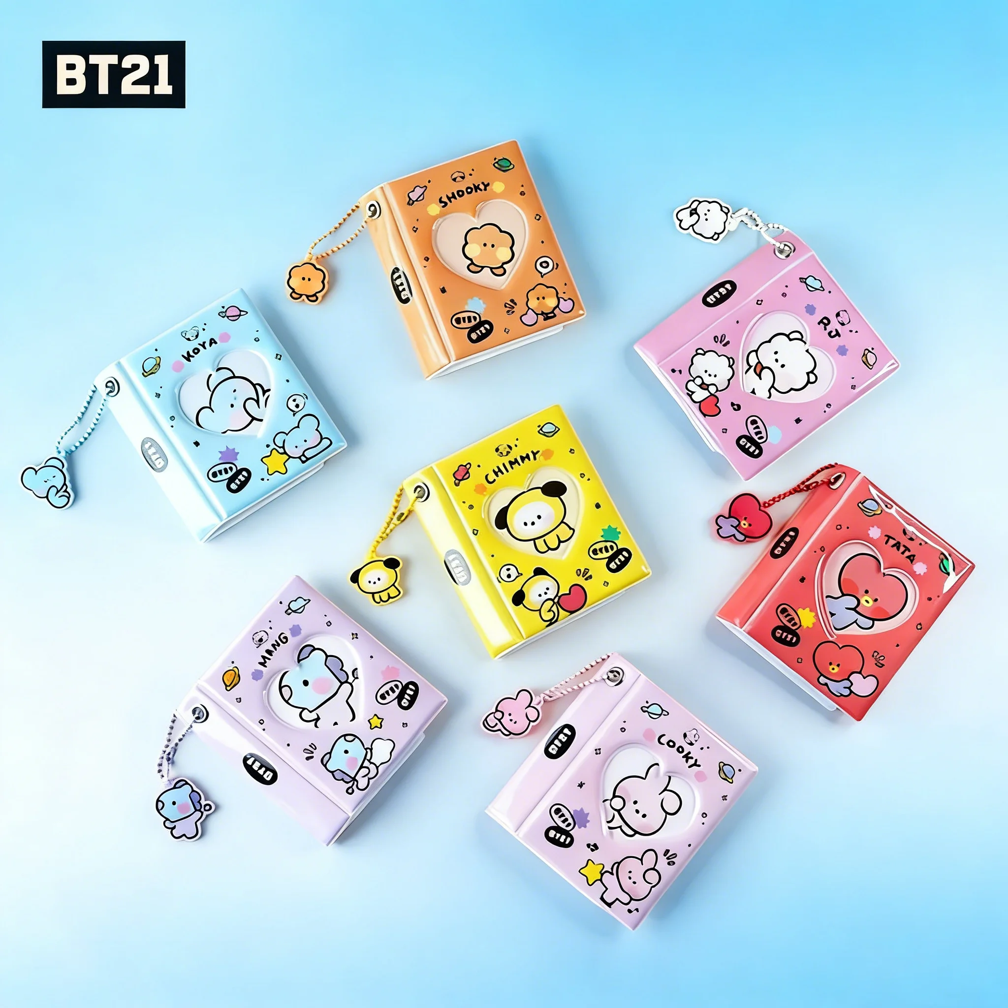 

Kawaii Bt21 Koya Rj Shooky Cooky Tata Chimmy Pendant Card Book Value Cartoon Printing Creative Portable Card Storage Book Gift
