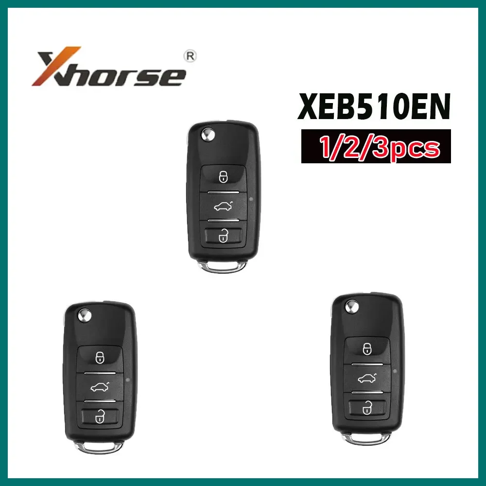 

1/2/3 шт. супер пульт дистанционного управления Xhorse XEB510EN B5 с супер чипом XT27B, 3-кнопочный автомобильный пульт дистанционного управления для ключа Volkswagen, ключи для ключа VDI