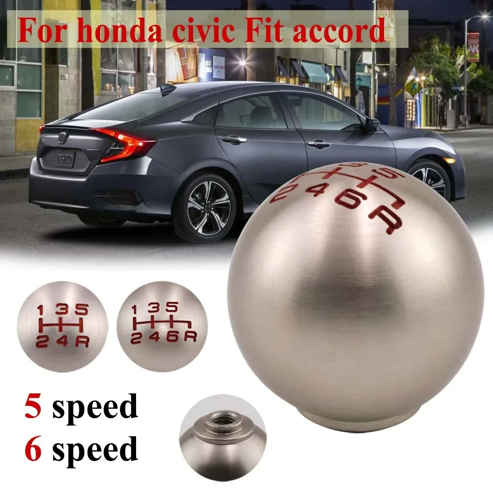 Aluminum 5/6 Speed M10X1.5 Type-R JDM Ball Shape Gear Shift Knob for Honad Civic Fit FD2 FN2 EP3 DC2 DC5 S2000