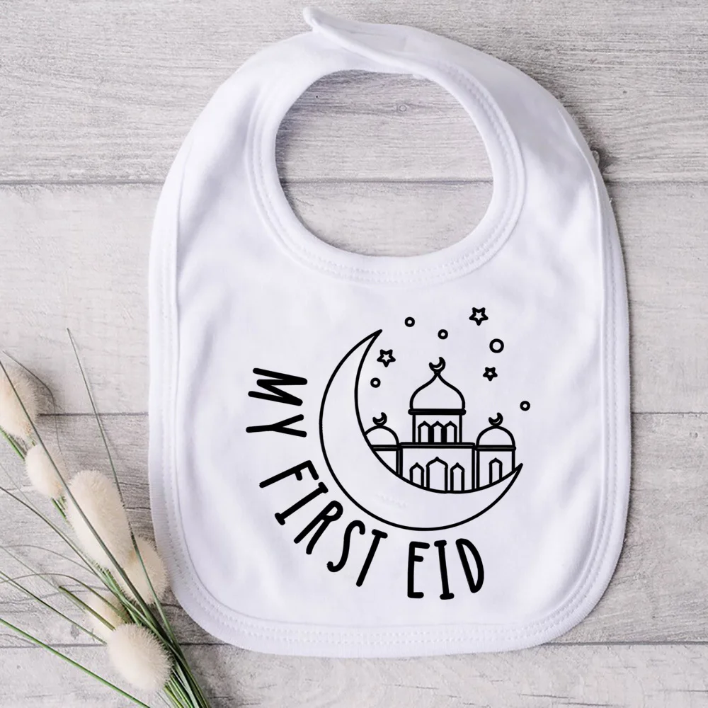 My First Eid Baby Bibs Cotton Pattern Print Bib Eid Newborn Boy Girl Saliva Bib Muslim Islamic Festival Keepsake Gift To Babys