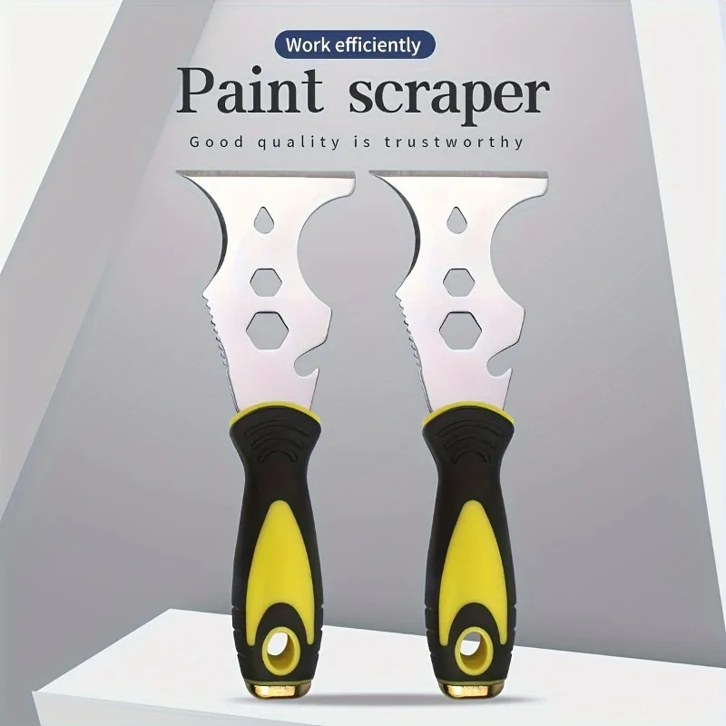 1PC 15-in-1 Multi-Use Stainless Steel Putty Knife with Paint Scraper Wallpaper Can Opener - Home DIY Construction Tool