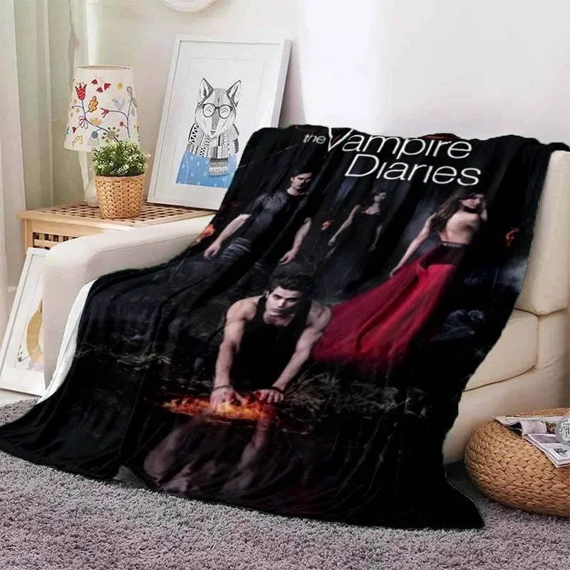 The Vampire Diaries stampa 3D flanella peluche coperta copriletto coperta pigra coperta Sherpa copripiumino da viaggio