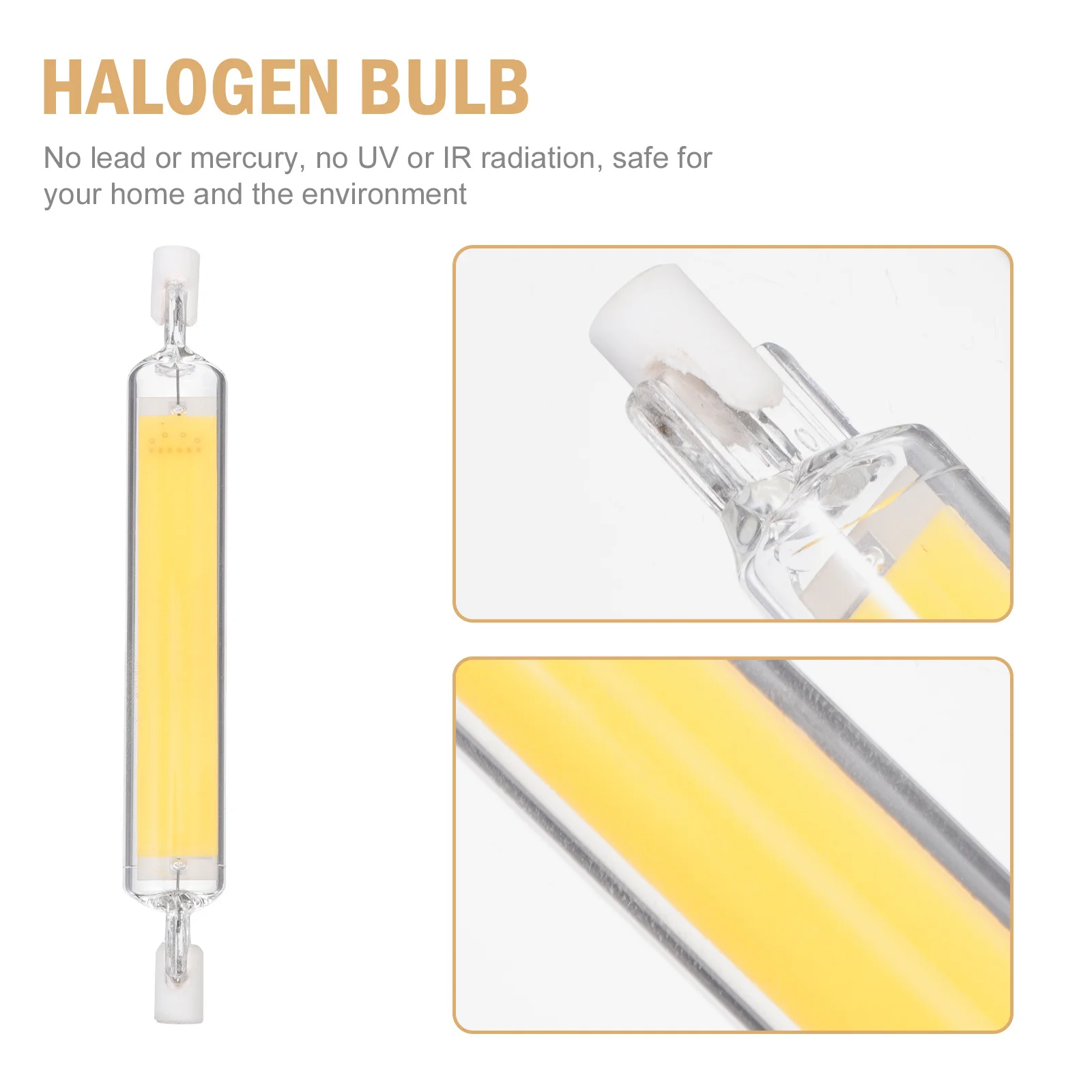 

1Pcs LED Light 118Mm Double-Ended Replace Halogen Bulb No Uv Ir Radiation High Brightness No Flicker for Desk Lamp Reading