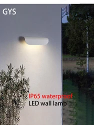 GYS Led Wall Lamp IP65 Waterproof Outdoor Light White Black Garden Lighting Courtyard Balcony Villa Exterior Lights Fixture