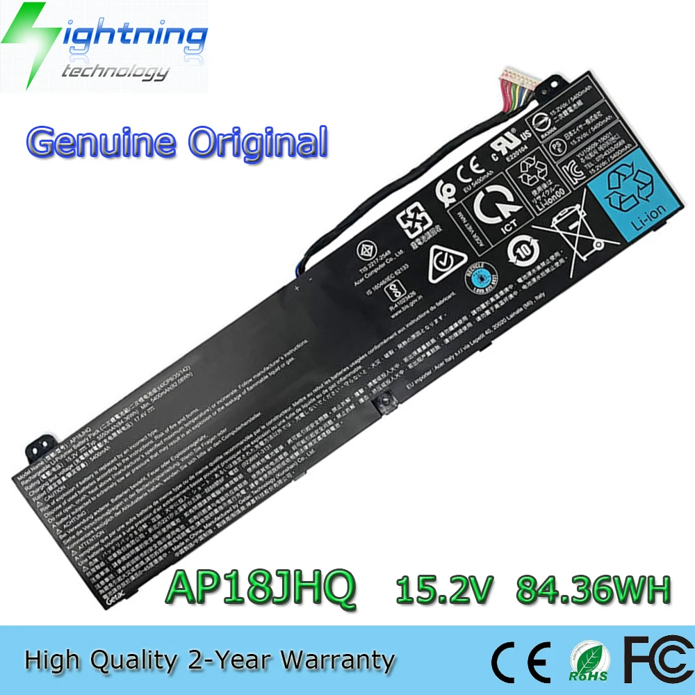 

New Genuine Original AP18JHQ 15.2V 84.36Wh Laptop Battery for Acer Predator Triton 500 PT515-51-550J 745Q 74D3 70PV 727U