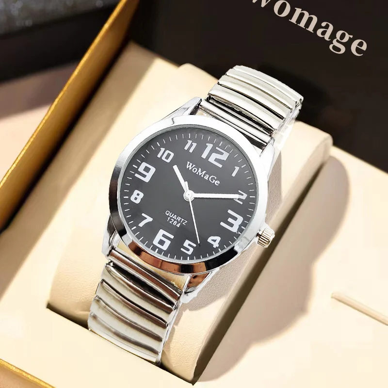 

Womage Fashion Watch Casual Women's Watches Stainless Steel Band Quartz Wristwatches Ladies Girls Montre Femme Reloj Mujer