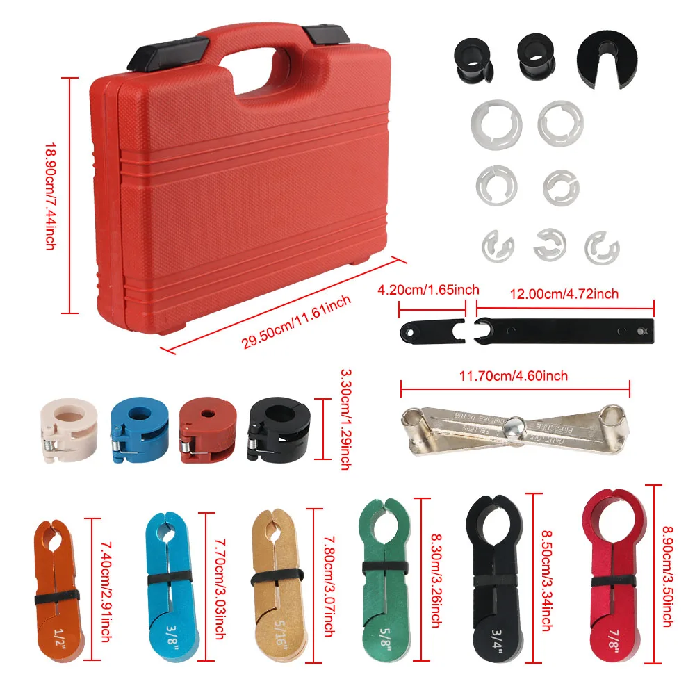 Universal Car Repair Tool 26pcs AC Fuel Line Disconnect Kit Quick Disconnect Tool Set With Tool Box Automobile Accessories