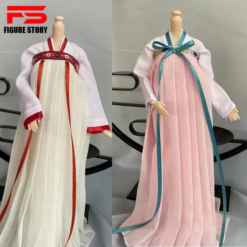 

1/6 Scale female dolls Long skirt of ancient Chinese women's dress fit 12'' action figure body model