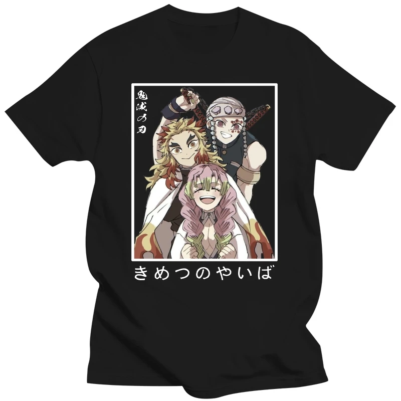 Anime Demon Slayer Men Women T Shirt Clothes Kawaii Rengoku Kyoujurou/Uzui Tengen/Kanroji Mitsuri Manga Oversized Short Sleeve