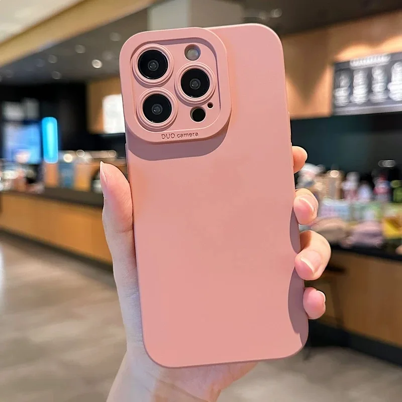 Schokbestendig siliconen telefoonhoesje voor iPhone 17 16 15 14 XS XR 7 8 Plus 13 12 11 Pro Max Mannen Beschermen Lens TPU High-end Zwart Funda