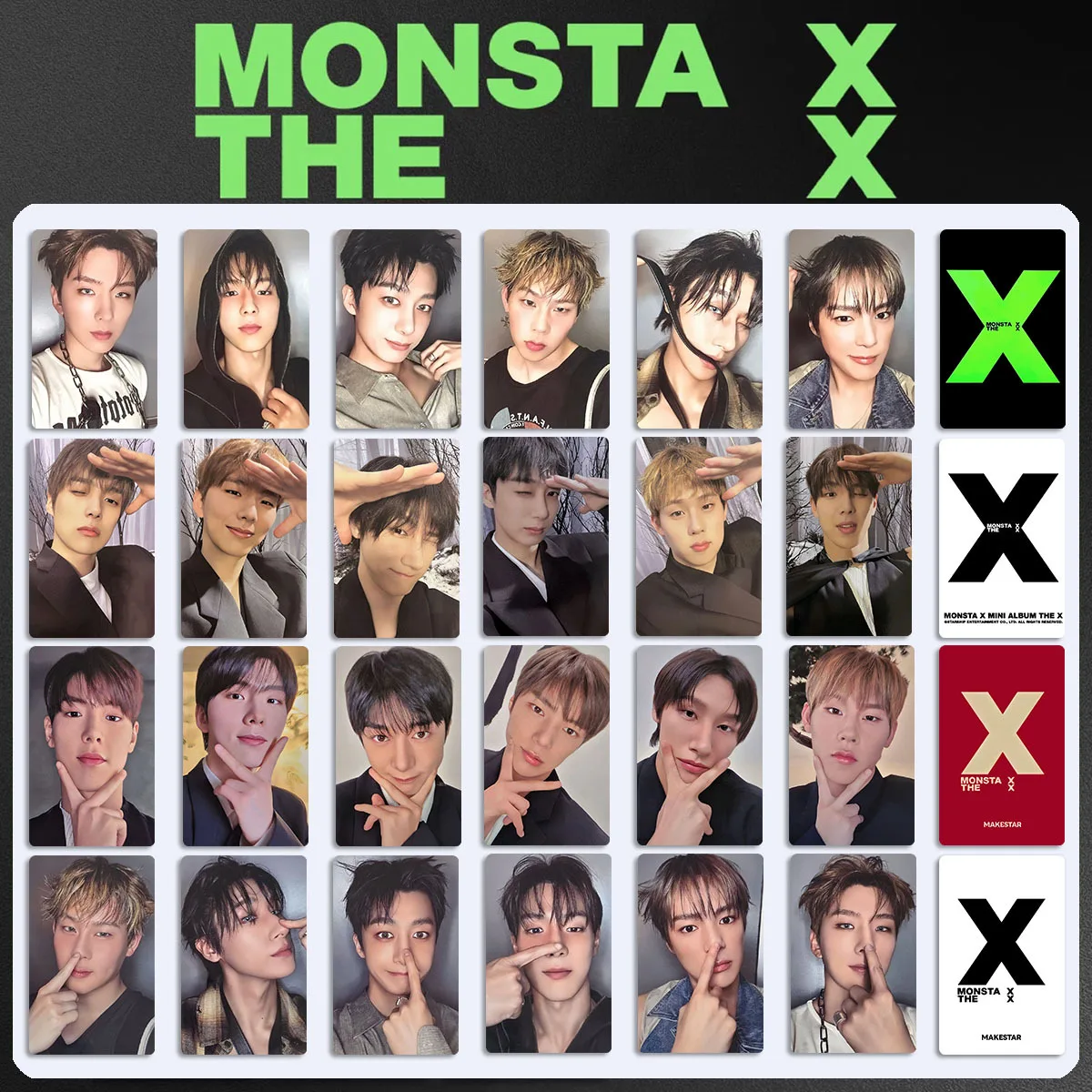 6 قطعة/المجموعة/مجموعة من بطاقات الصور Kpop MONSTAX MONSTA X MAKESTAR Store Lucky Draw بطاقات SHOWNU Minhyuk HYUNGWON مجموعة المعجبين