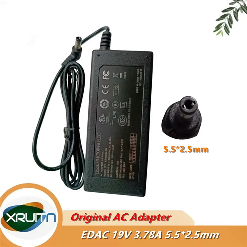 

Оригинальный EDAC EDACPOWER ELEC. EA10682V-190 Зарядное устройство переменного и постоянного тока 19 В 3,78 А 5,5*2,5 мм Источник питания