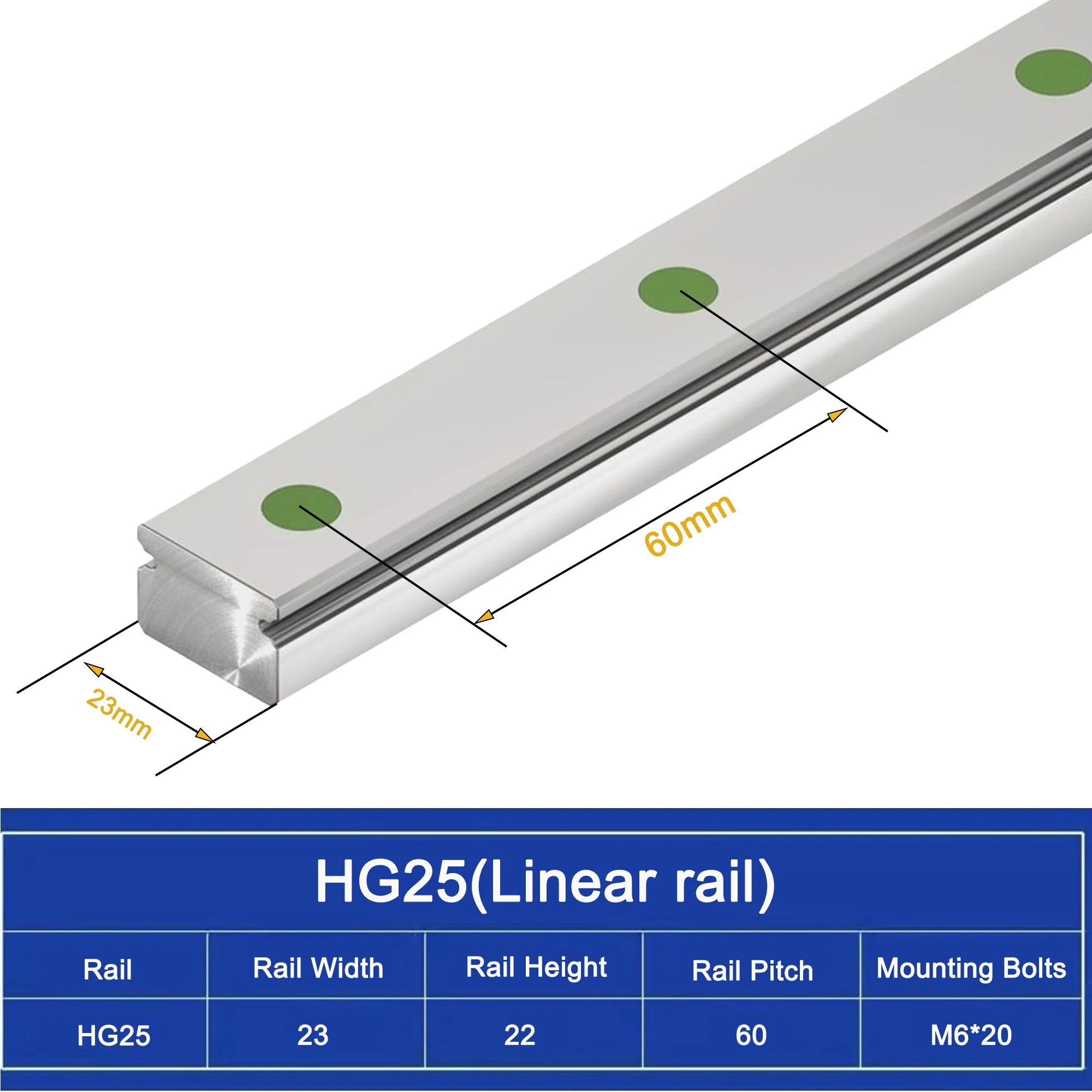 HIWIN Linear Guide Rail Slider HGR25-1270MM