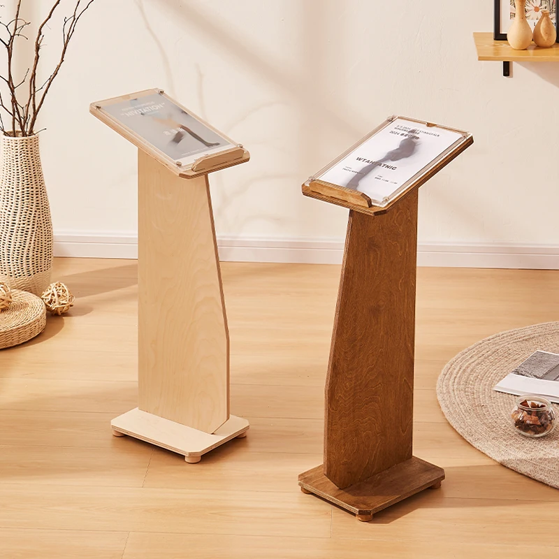 

Commercial Acrylic Menu Display Stand Restaurant Hotel Art Gallery Advertising Display Shelf Vertical Floor Decorative Shelf