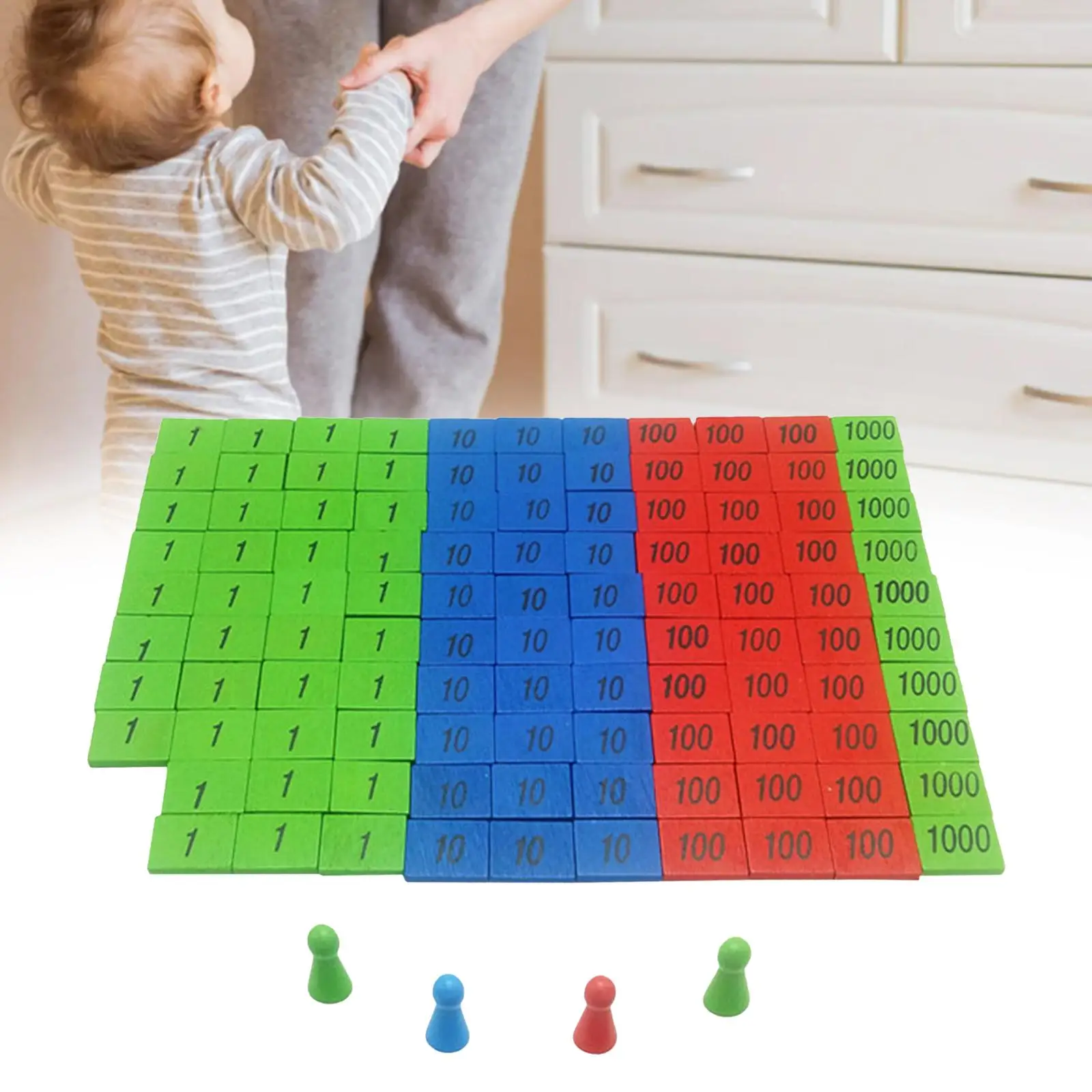 112x Professional Montessori Stamp Game Education Maths Toys Kids Teaching Aids Counting Educational Toys for School Toddler