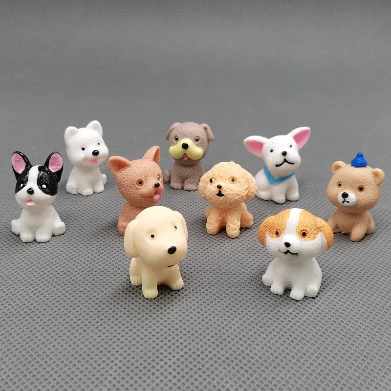 Cute mini resin puppy Bomei Teddy bullfighting sand model small ornaments boys and girls holiday gift desk ornaments