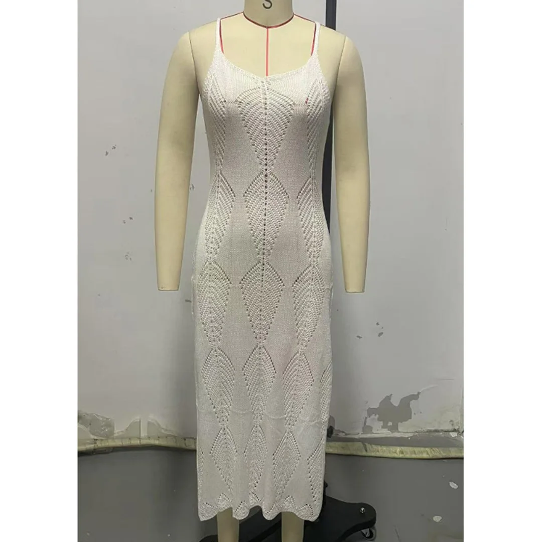 S - XL Rückenfreie, ausgehöhlte, gehäkelte, gestrickte Tunika, Strand-Überwurf, Strandkleid, Strandmode, Damen V6347 – Detail 11