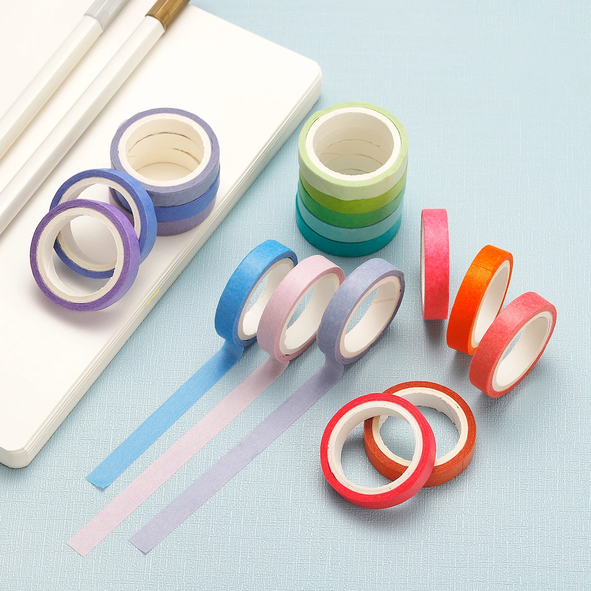 Agutape 60 Pcs/box Rainbow Solid Color Japanese Masking Washi Paper Tape Adhesive Printing DIY Scrapbooking Deco Washi Tape Set