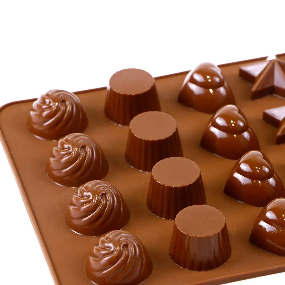 24-grid Silicone Chocolate Mold, Baking Candy Mold, Canelé-shaped Chocolate Mold