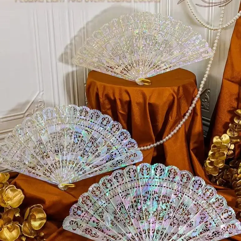 Mother shell folding fan, imitation Western antique fan