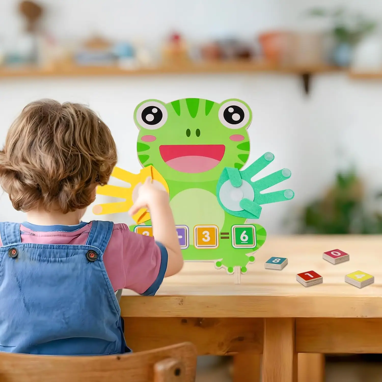 Brinquedos de aprendizagem pré-escolar para crianças, blocos de números de contagem de dedos para crianças, brinquedos educativos de matemática, brinquedo de matemática de madeira pré-escolar