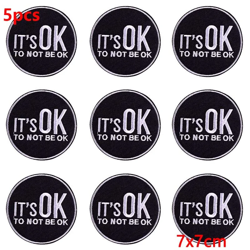 5PCS/Lots Punk Embroidery Patch Horror Movie Embroidered Patch Iron On Patches For Clothing Sticker Jacket Jeans Badge Decor DIY