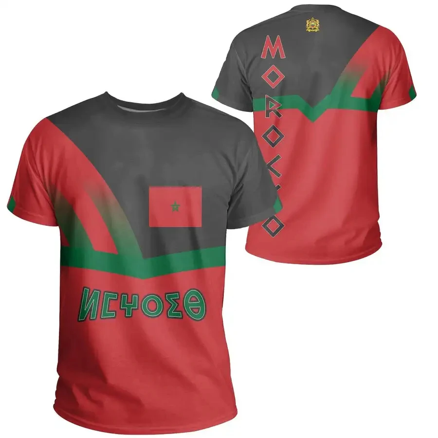 Men's 3D Printed T-Shirt Moroccan Flag Sportswear Morocco National Team Fashion Summer Novelty