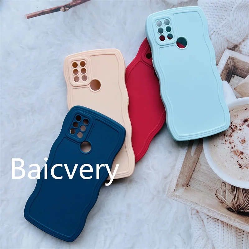 Baicvery для Tecno Pova LC7 LD7 LD7j чехол Большой Волнистый карамельный цвет с тонким отверстием Матовый ТПУ чехол с полной защитой