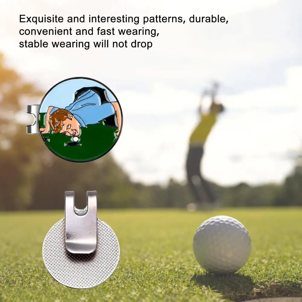 Duurzame Golfbal Marker Exquise Patroon Multifunctionele Ijzeren Grappige Golfbal Marker Hoed Clip Set