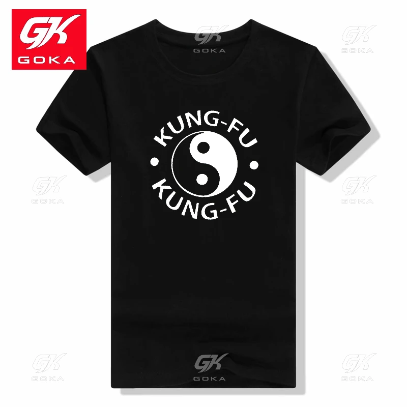 New Shaolin Kung Fu Martial Arts Training T Shirt KUNG FU YING YANG Modern Cartoon Cottn T Shirts Fashion Short Sleeved T Shirt