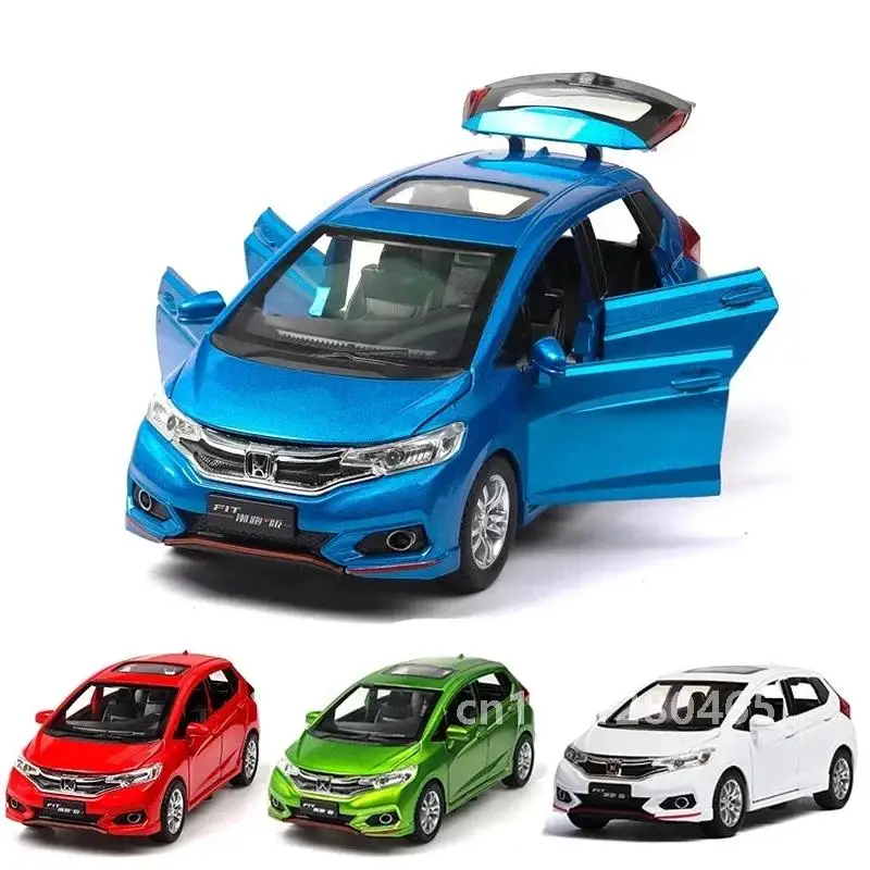 Simulación exquisita Diecasts y vehículos de juguete Honda Jazz Fit GK5 CheZhi 1:32 colección de aleaciones modelo con rieles/Motor/coches/bicicletas