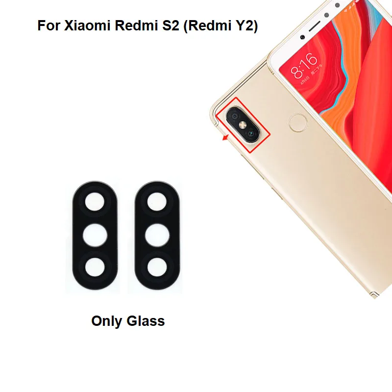 New Back Camera Glass For Xiaomi Redmi S2 Rear Lens With Glue Sticker Adhesive M1803E6G M1803E6H M1803E6I